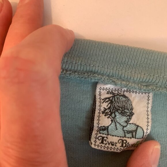 Ever Blue cotton fringe top with beads size L teal great condition - Picture 9 of 11